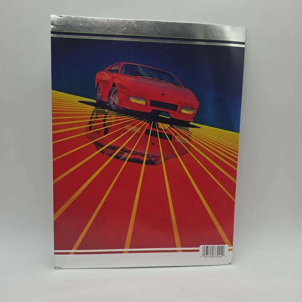 Shiny Vintage 1980s Mead Quick Silver Folders Rainbow Horse & Sports Car Retro